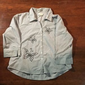 Butterfly pinstripe shirt